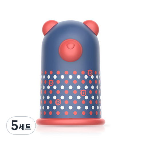 미빌 유아용 재밌는 캐릭터 손톱깍이 세트, 블루 베어, 5세트
