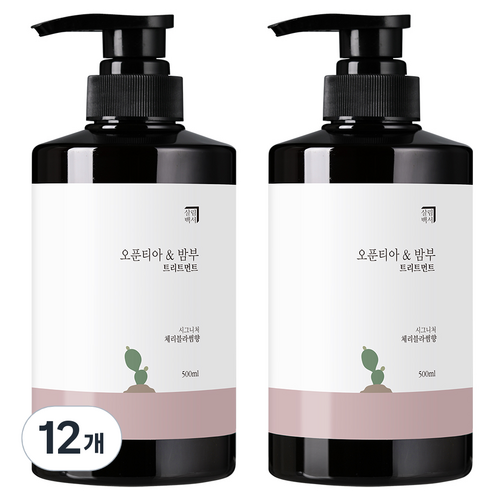 살림백서 오푼티아 앤 밤부 헤어트리트먼트 체리블라썸향, 500ml, 12개