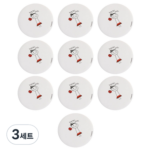 달모아 캐릭터 휴대용 미니 원형 손거울 10종, D, 랜덤발송(테두리), 3세트