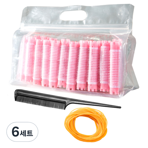 셀리본 헤어볼륨 롤스타 뿌리 볼륨펌 매직찍찍이 롯드 3호 세트, 6세트, 랜덤발송(롯드)