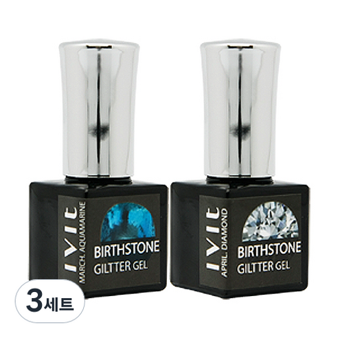 아이빛 탄생석 글리터젤 2p 세트, 글리터젤 3월 아쿠아마린 + 4월 다이아몬드, 3세트