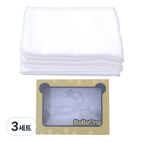 베베원 천기저귀겸 다용도타올 세트 박스포장, 크림화이트, 3세트