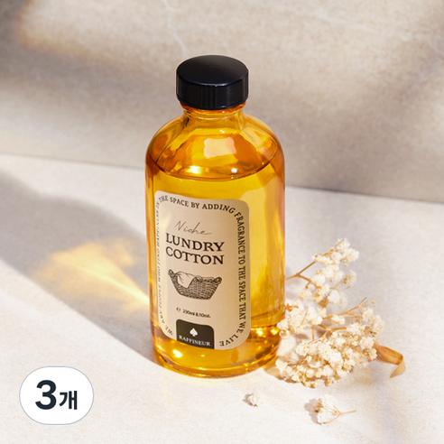 라피네르 니치 옐로우 대용량 실내 디퓨저 230ml, 런드리코튼, 3개