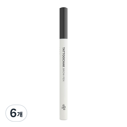 아유아유 타투착 브로우펜 0.9g, 01 그레이블랙, 6개