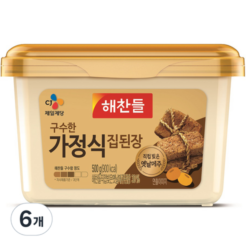 해찬들 구수한집된장, 500g, 6개
