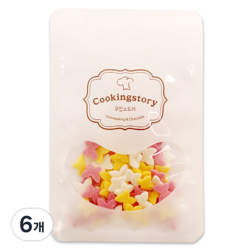쿠킹스토리 슈가스프링클 버터플라이 빅 나비, 100g, 6개