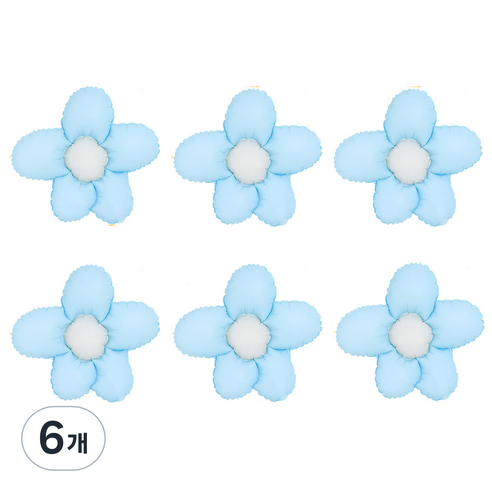조이파티 은박풍선 큐티플라워 2p, 블루, 6개