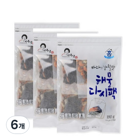 안옥남 해물 국물용 다시팩, 192g, 6개