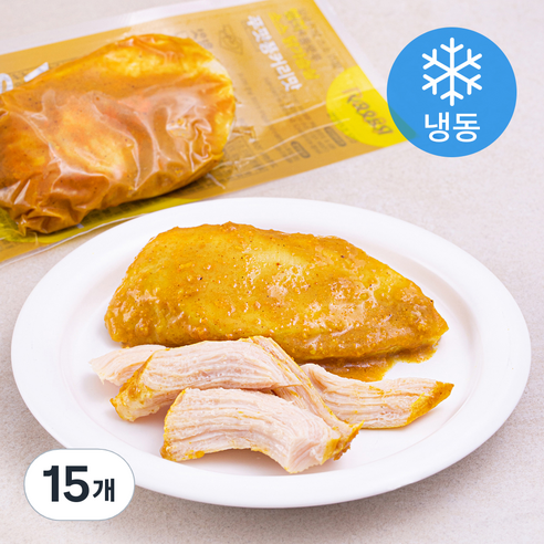 Rally 소스 닭가슴살 푸팟퐁커리맛 (냉동), 100g, 15개