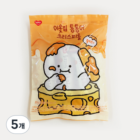 개미 이웃집통통이 곡물그대로21 크리스피롤 황치즈맛, 80g, 5개