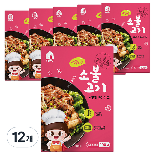홈앤키즈 먹보대장 소불고기 100g, 소고기, 12개