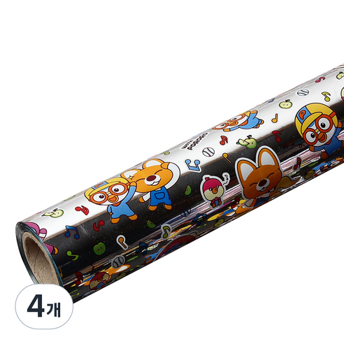 위드 뽀로로 증착롤 포장지 중 37.5cm x 12m, 실버, 4개