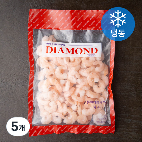 다이아몬드새우 흰다리 자숙 새우살 43~85미 (냉동), 200g, 5개
