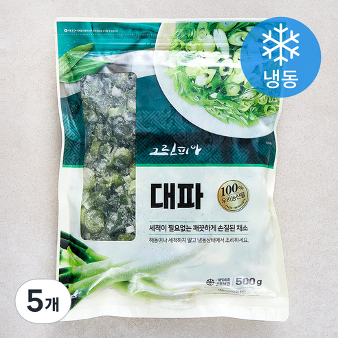 그린피아 대파 (냉동), 500g, 5개