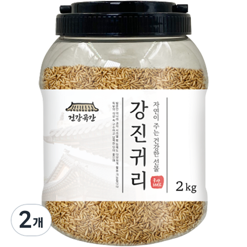 건강곡간 강진귀리 통, 2kg, 2개