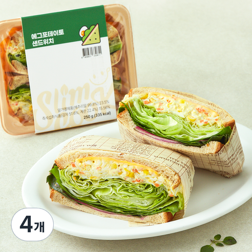 슬림쿡 에그포테이토 샌드위치, 250g, 4개