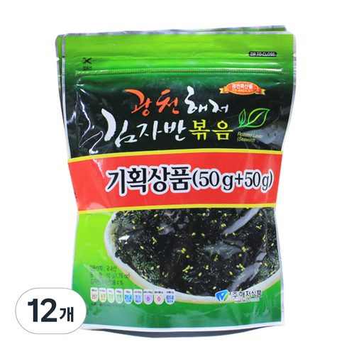 광천해저김 김자반 볶음, 50g, 12개