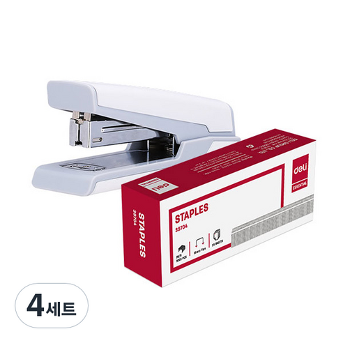 델리 이지 메탈 스테이플러 0462 + 33호침 E39704 리필 세트, 랜덤 발송, 4세트