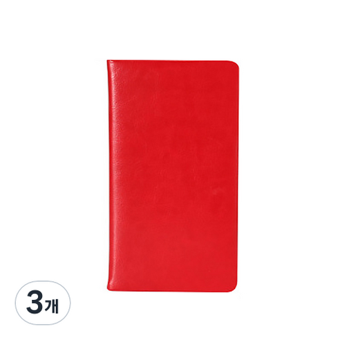 더플로우컴퍼니 인조가죽 베이직 노트북 A6, 레드, 3개