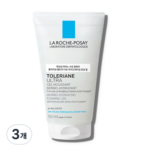 라로슈포제 똘러리앙 울트라 더모 하이드레이팅 포밍 젤, 150ml, 3개
