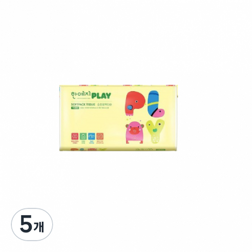 한예지 PLAY 뽑아쓰는 펄프 팝업 티슈 200매, 9개입, 5개