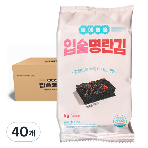 입술 명란김, 6g, 40개