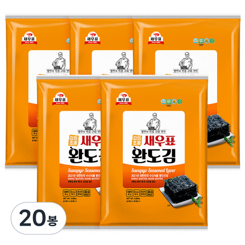 새우표 완도 오리지널 전장김, 25g, 20개