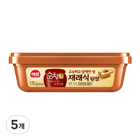 해표 순창궁 재래식 된장, 170g, 5개