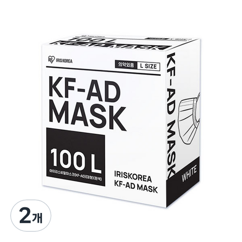 아이리스 비말 마스크 대형 KF-AD, 100개입, 2개, 화이트