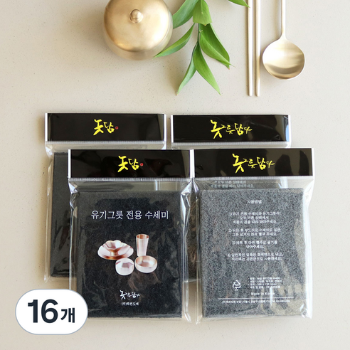 놋담 유기 전용 수세미, 1개입, 16개