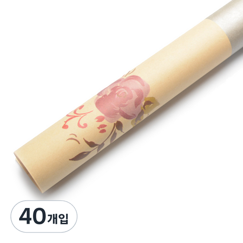 필립로지스틱 패턴 플라워 포장지, 실버, 40개입