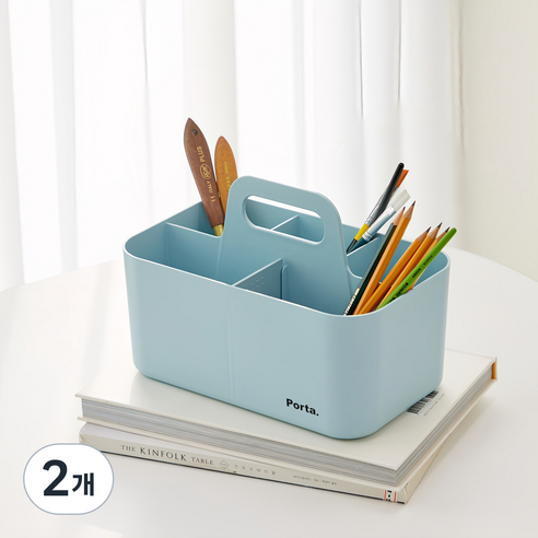 리템 포르타 컴팩트 다용도 수납 정리함, 민트, 2개