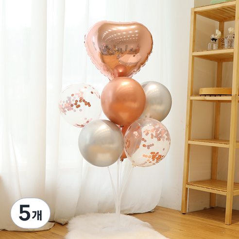 로즈골드혼합 풍선꽂이 세트, 혼합색상, 5개