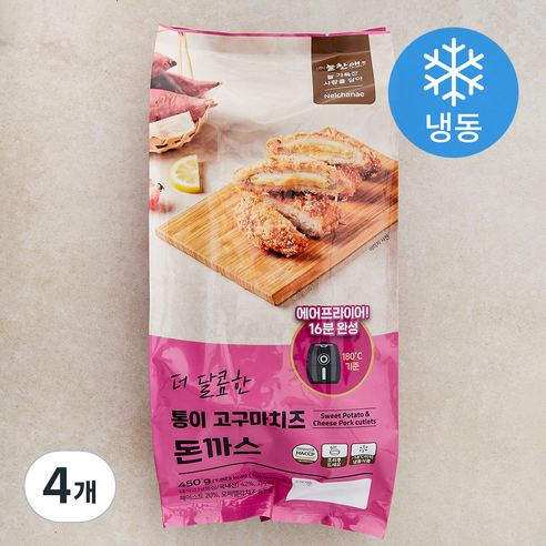 더 달콤한 통이 고구마 치즈 돈까스 3입 (냉동), 450g, 4개