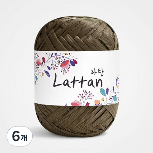 yarna 라탄 라피아 뜨개실 40g, 32번 반유광, 6개