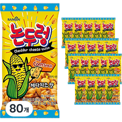싱싱푸드 추억의 논두렁 옥수수스낵 체다치즈맛, 40g, 80개