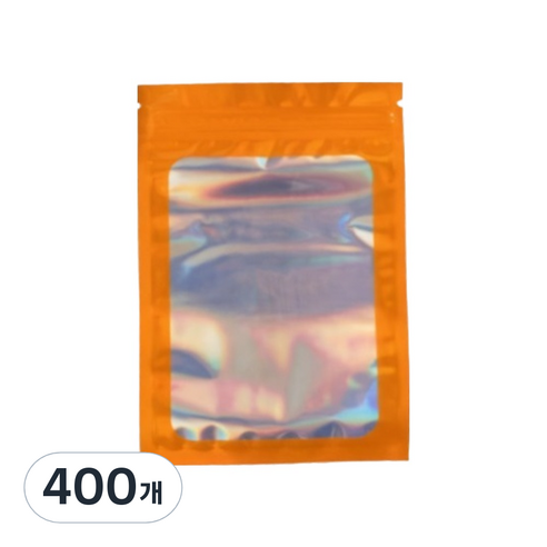 올하이 컬러풀 오로라 다용도 OPP 소품 포카 포장 지퍼백 슬리브 포장봉투 7.5 x 10 cm, 400개, 오렌지