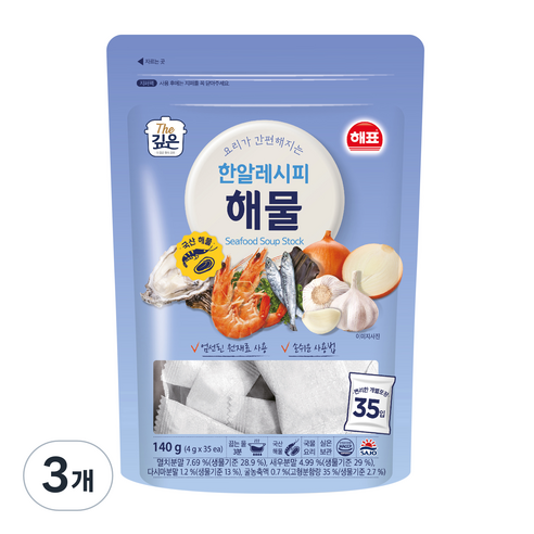 해표 한알레시피 해물, 3개, 140g