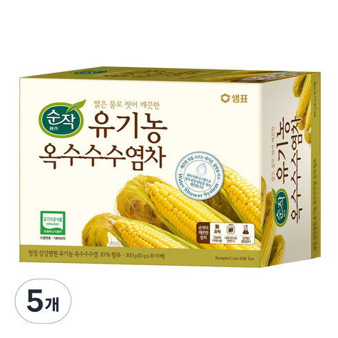 순작 유기농 옥수수 수염차 티백, 10g, 30개입, 5개