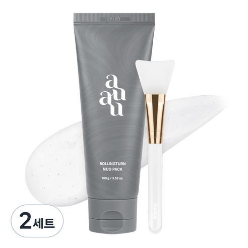 아유아유 롤링턴 머드팩 100g + 팩 브러쉬, 2세트