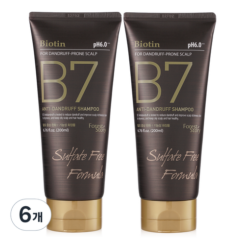 포레스트스토리 B7 댄드러프 비듬케어 탈모 샴푸, 6개, 200ml