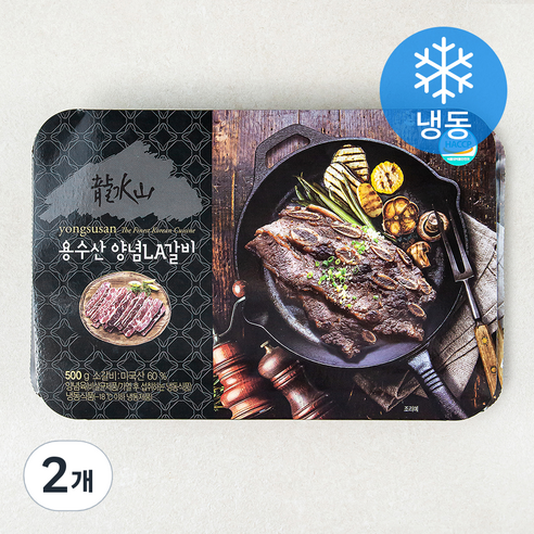 용수산 양념 LA갈비 (냉동), 500g, 2개