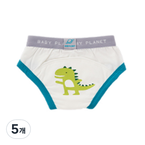 베이비플라넷 밤부 배변훈련팬티 헬로우 디노, 혼합색상, 5개