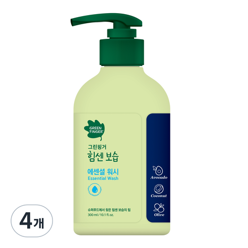 그린핑거 힘센보습 에센셜 바디워시, 4개, 300ml