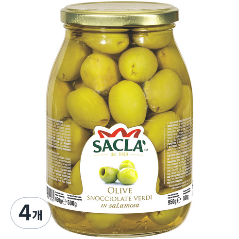 사클라 씨없는 자이언트 그린올리브, 950g, 4개