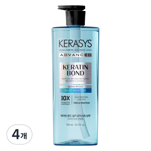 케라시스 어드밴스드 케라틴 본드 실키 모이스춰 샴푸, 4개, 750ml