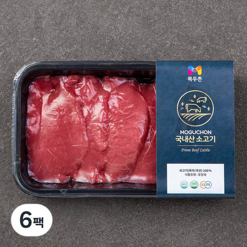 목우촌 국내산 소고기 육전용 (냉장), 300g, 6팩