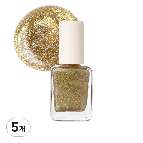 파셋 셀럽 네일컬러 폴리쉬 매니큐어 7ml, 48 디바골드, 5개