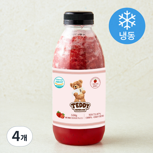 테디베리 딸기청 (냉동), 550g, 4개
