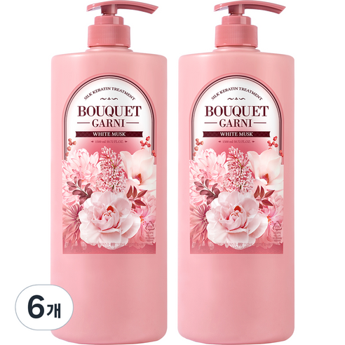 부케가르니 실크 케라틴 트리트먼트 화이트머스크, 1500ml, 6개